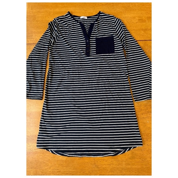 Ekouaer Lounge wear  Long Sleeve Button Down v neck Sleepwear dress, Size L - Picture 2 of 11